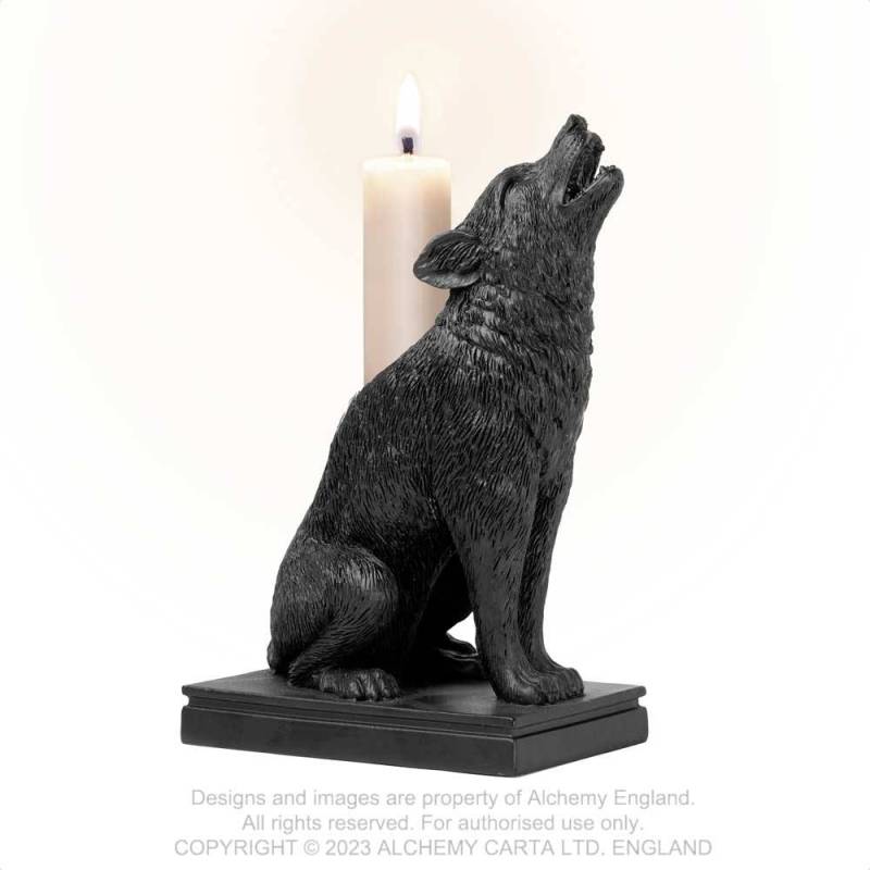 Alchemy Ulula Noctis Wolf Candlestick Holder - Kate's Clothing