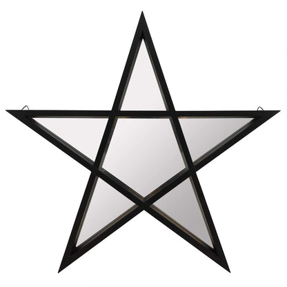 Gothic Gifts Black Framed Pentagram Mirror pentagram shaped black MDF frame 40cm