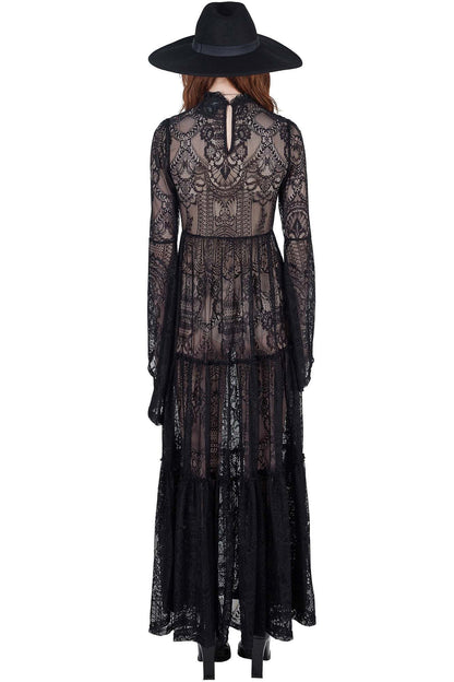 Killstar Hecate Lace Maxi Dress Black - Kate's Clothing