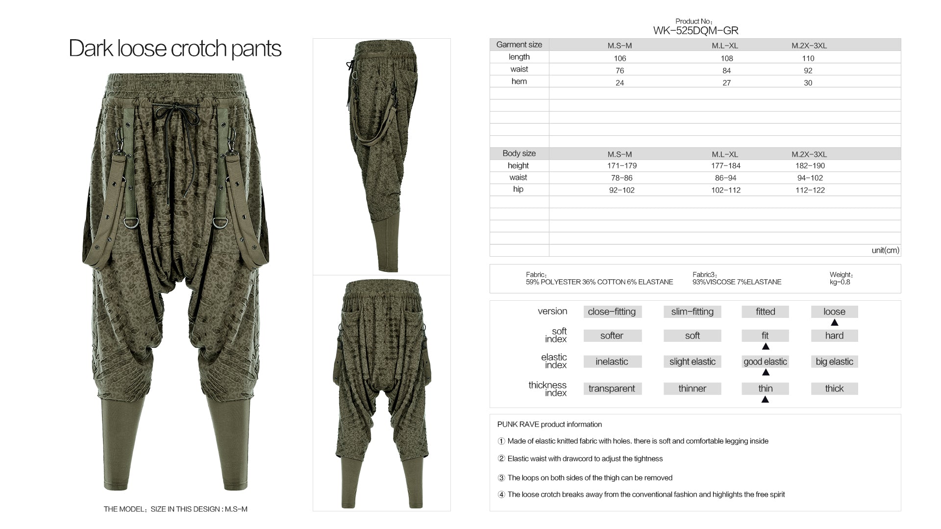 Punk Rave Hayden Relaxed Fit Trousers - Green - Kate's Clothing