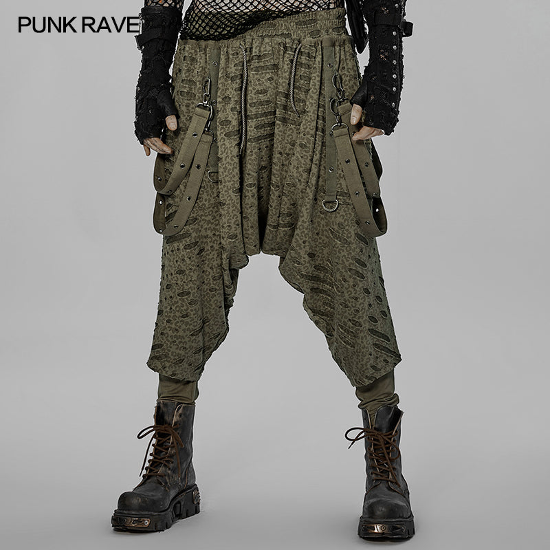 Punk Rave Hayden Relaxed Fit Trousers - Green - Kate's Clothing