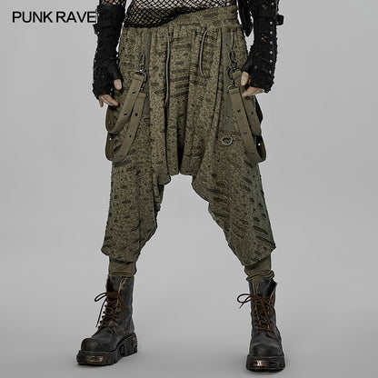 Punk Rave Hayden Relaxed Fit Trousers - Green - Kate's Clothing