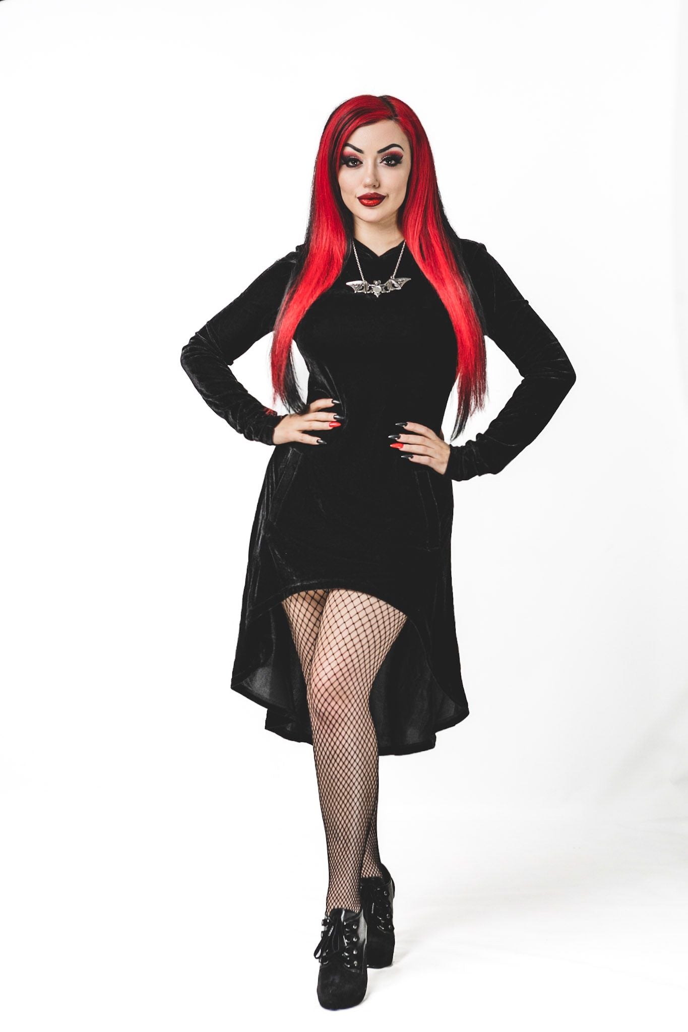 Necessary Evil Hekate Velvet Hoodie With Pockets - Kate's Clothing