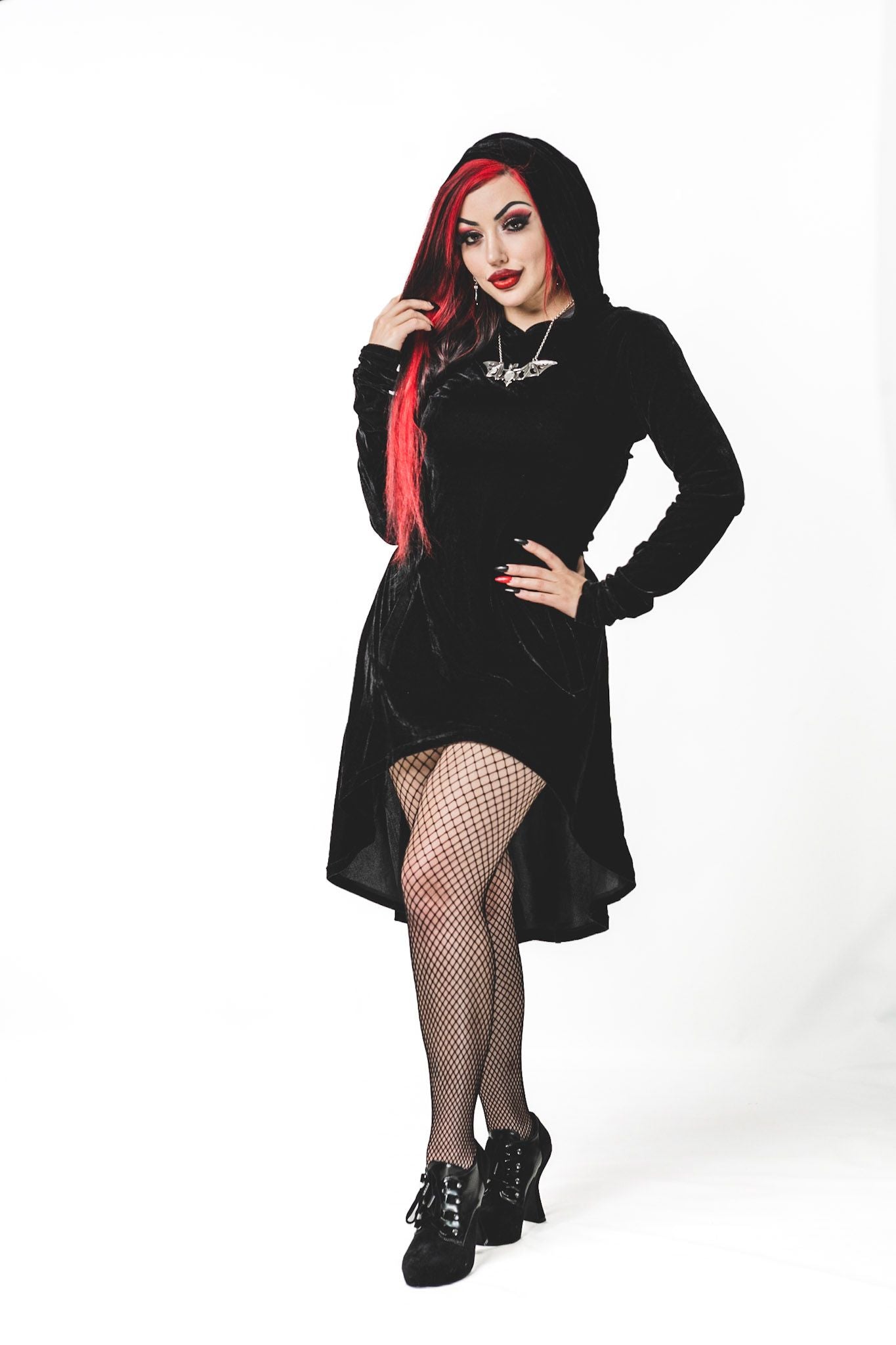 Necessary Evil Hekate Velvet Hoodie With Pockets - Kate's Clothing