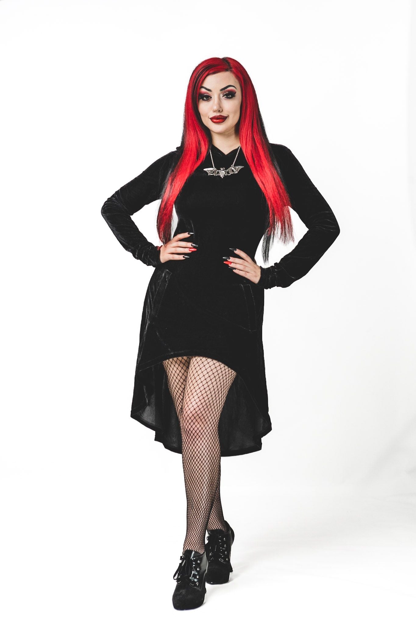 Necessary Evil Hekate Velvet Hoodie With Pockets - Kate's Clothing