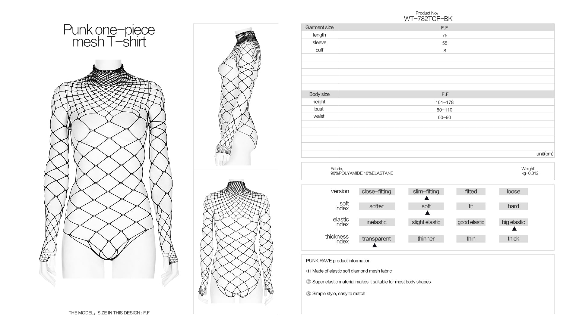 Punk Rave Indira Mesh Top - Black - Kate's Clothing