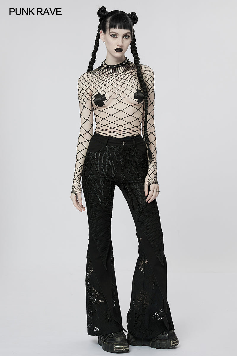 Punk Rave Indira Mesh Top - Black - Kate's Clothing