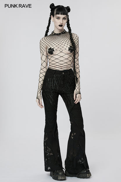 Punk Rave Indira Mesh Top - Black - Kate's Clothing