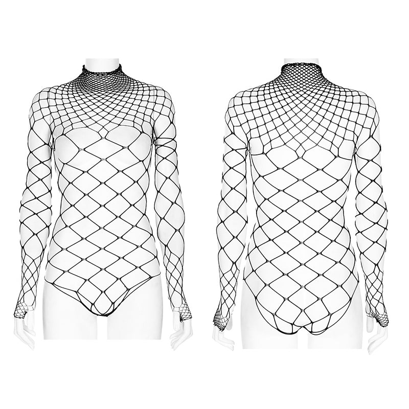 Punk Rave Indira Mesh Top - Black - Kate's Clothing