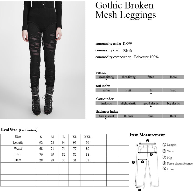 Punk Rave Black Gothalyptic Lara Leggings - Kate's Clothing