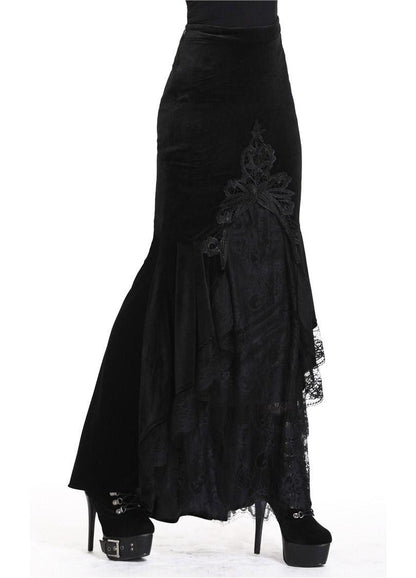 Dark In Love Cordelia Velvet Skirt - Kate's Clothing