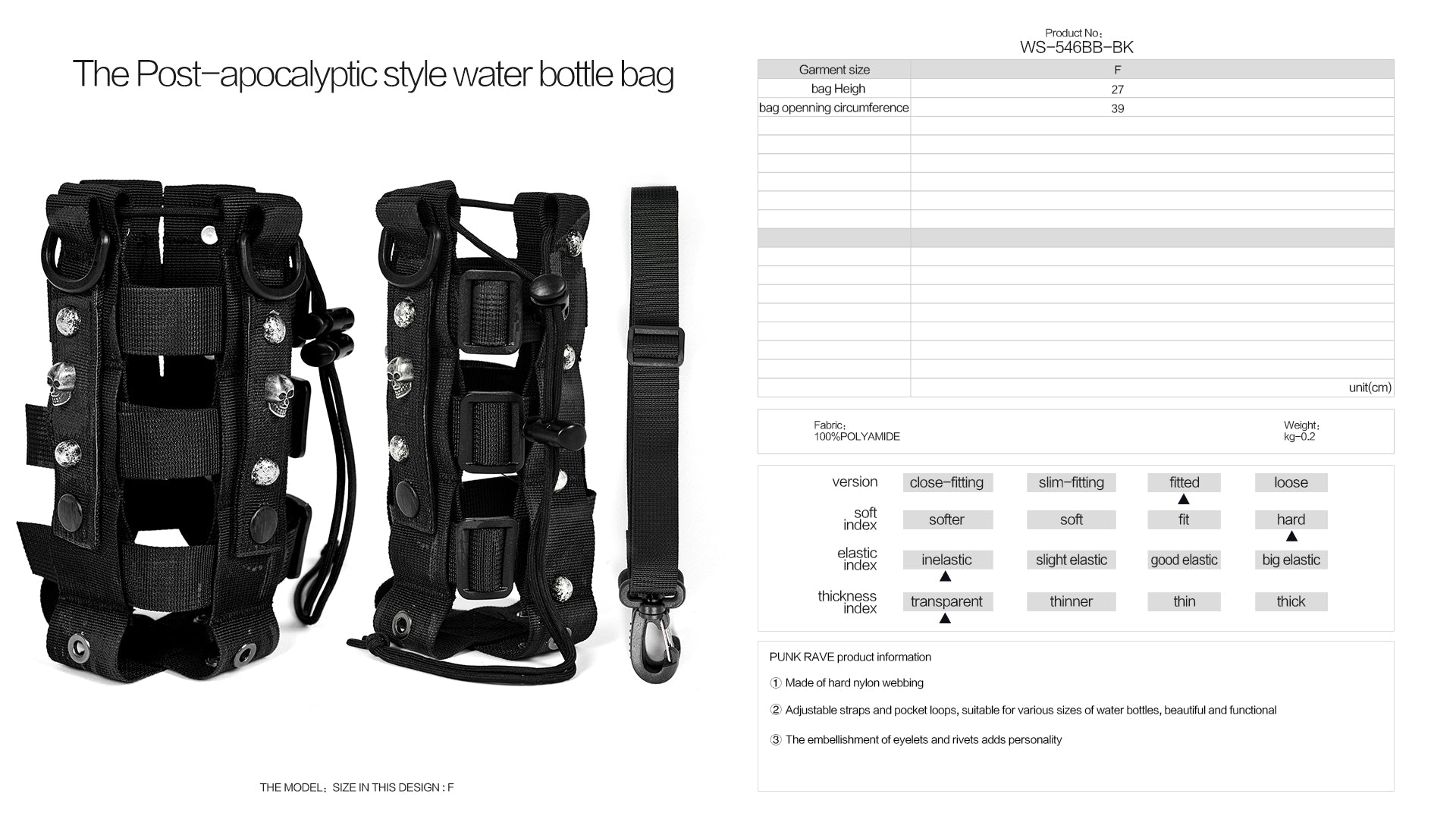 Punk Rave Leto Water Bottle Holder - Kate's Clothing