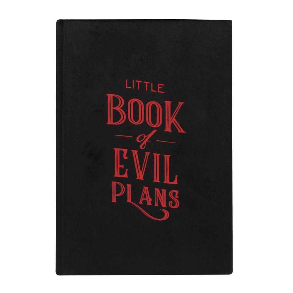 Gothic Gifts Little Book Of Evil Plans Velvet A5 Notebook - Kate's Clothing