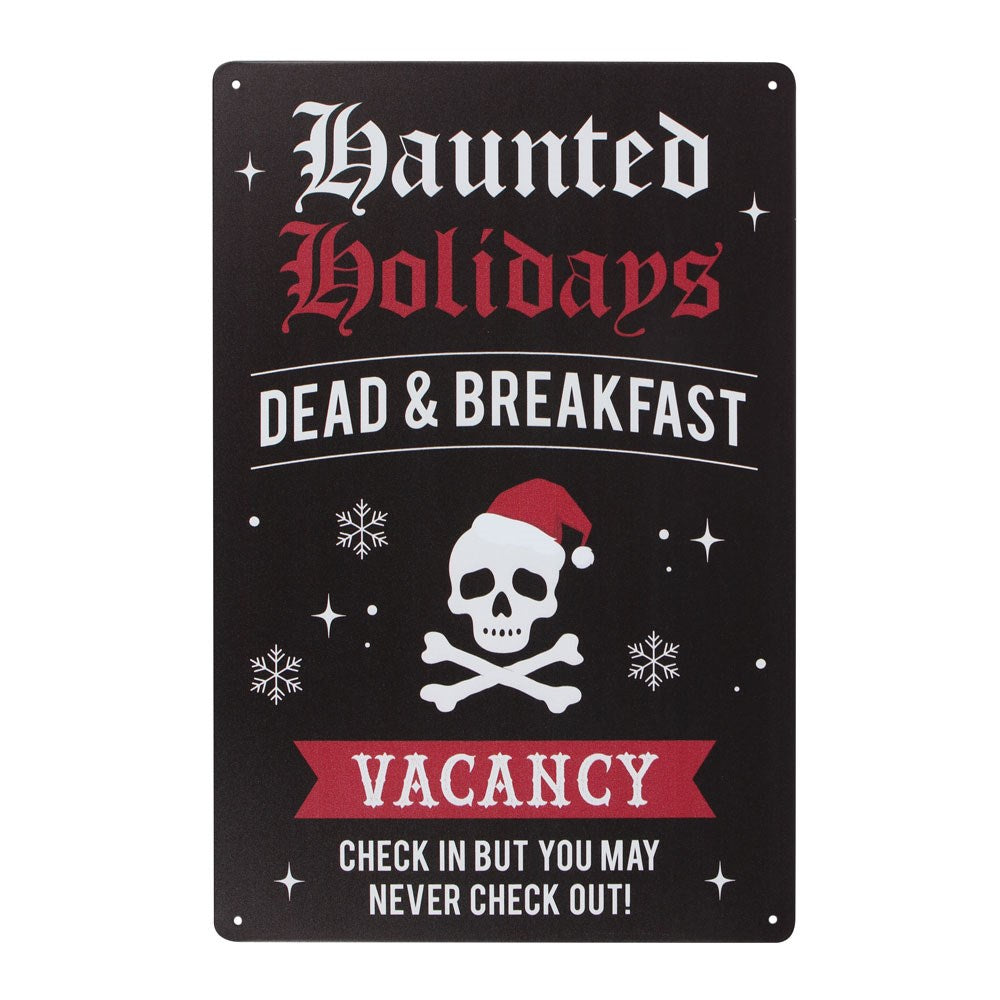 Gothic Gifts Haunted Holidays Metal Sign - Kate's Clothing