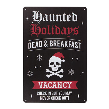 Gothic Gifts Haunted Holidays Metal Sign - Kate's Clothing
