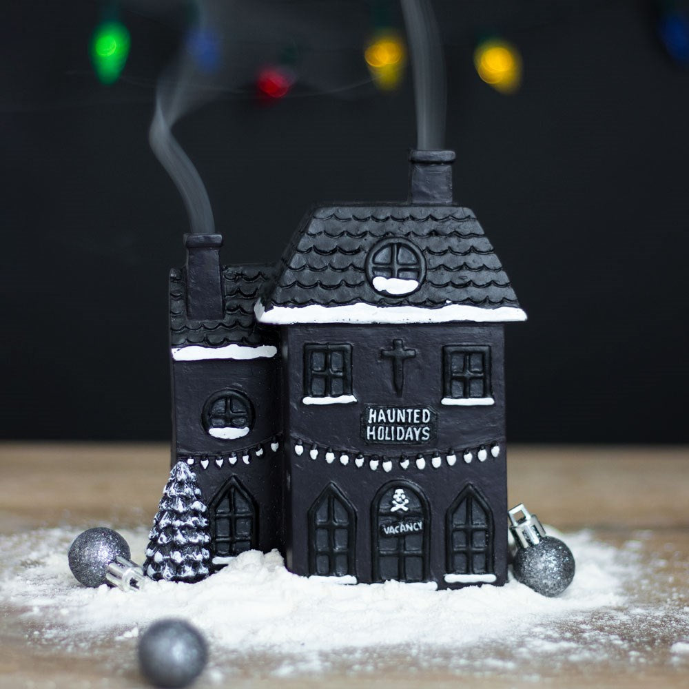 Gothic Gifts Haunted Holiday House Incense Cone Burner - Kate's Clothing