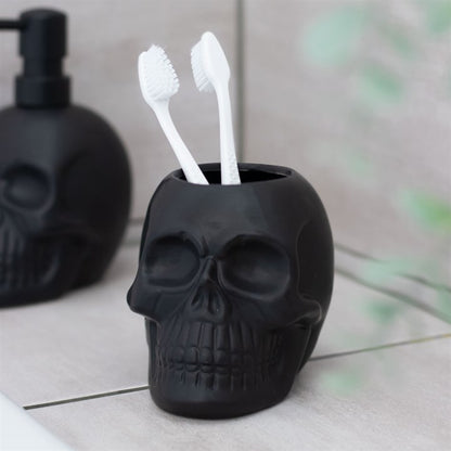Gothic Gifts Black Skull Toothbrush Holder - Kate's Clothing