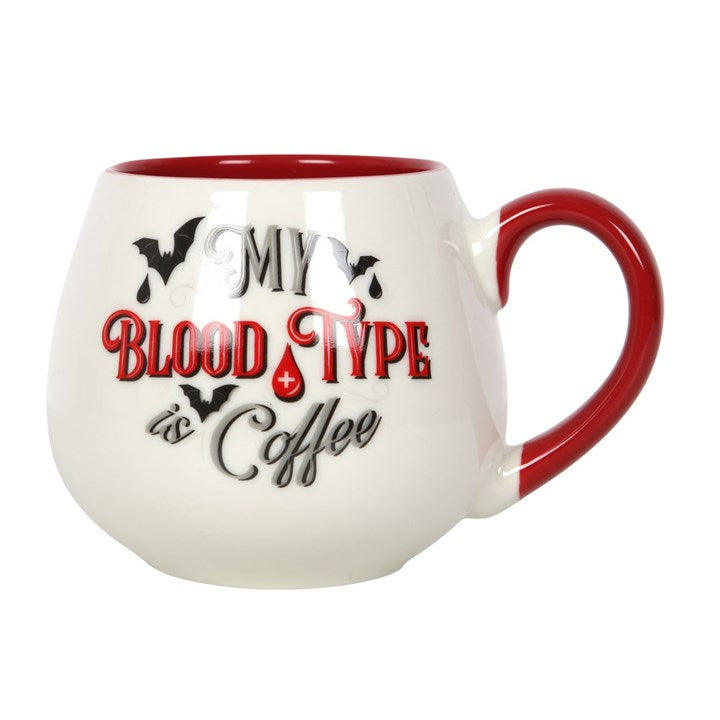 Gothic Gifts My Blood Type is Coffee Rounded Mug - Kate's Clothing