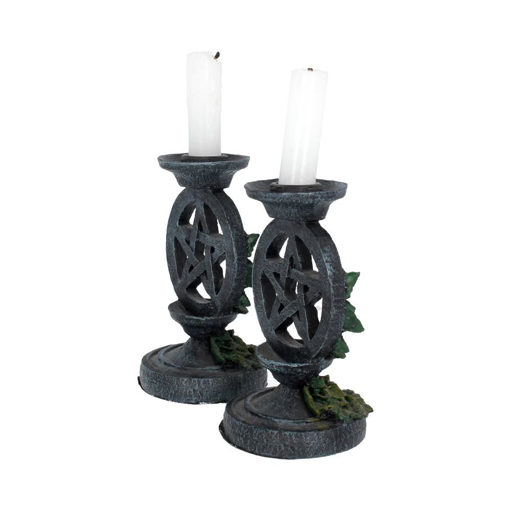 Nemesis Now Aged Pentagram Candlesticks Pair - Kate's Clothing