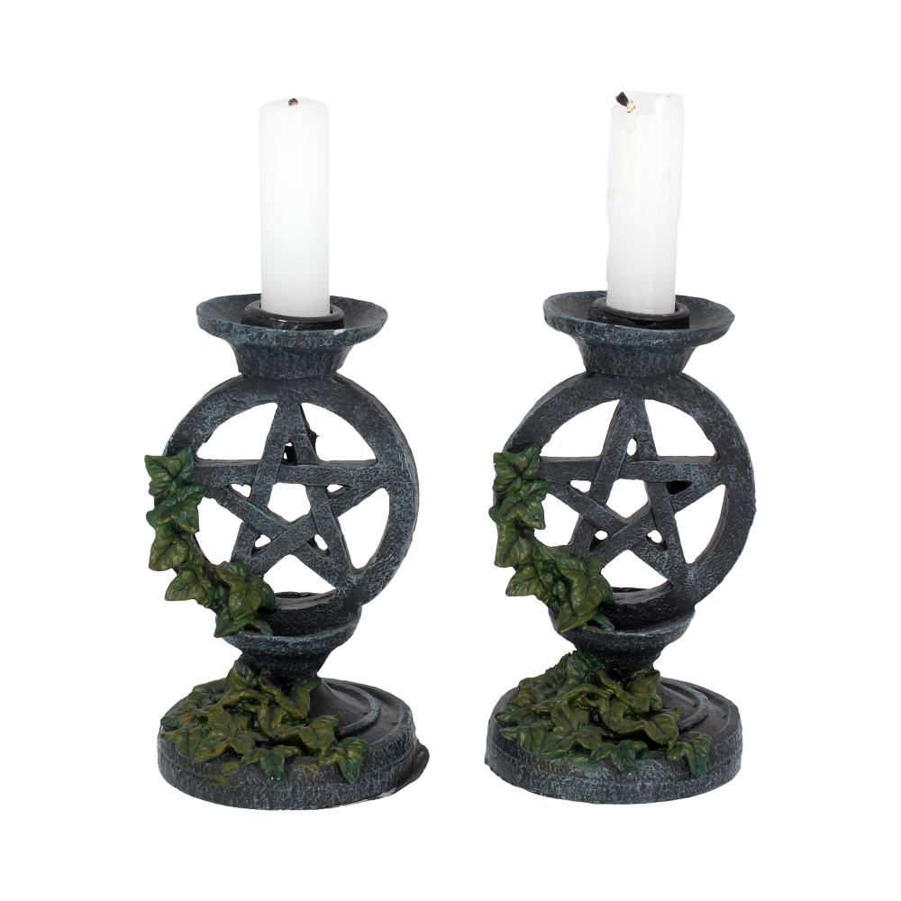 Nemesis Now Aged Pentagram Candlesticks Pair - Kate's Clothing