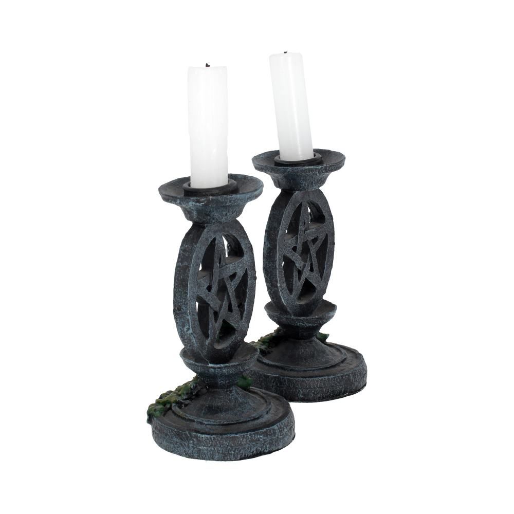 Nemesis Now Aged Pentagram Candlesticks Pair - Kate's Clothing