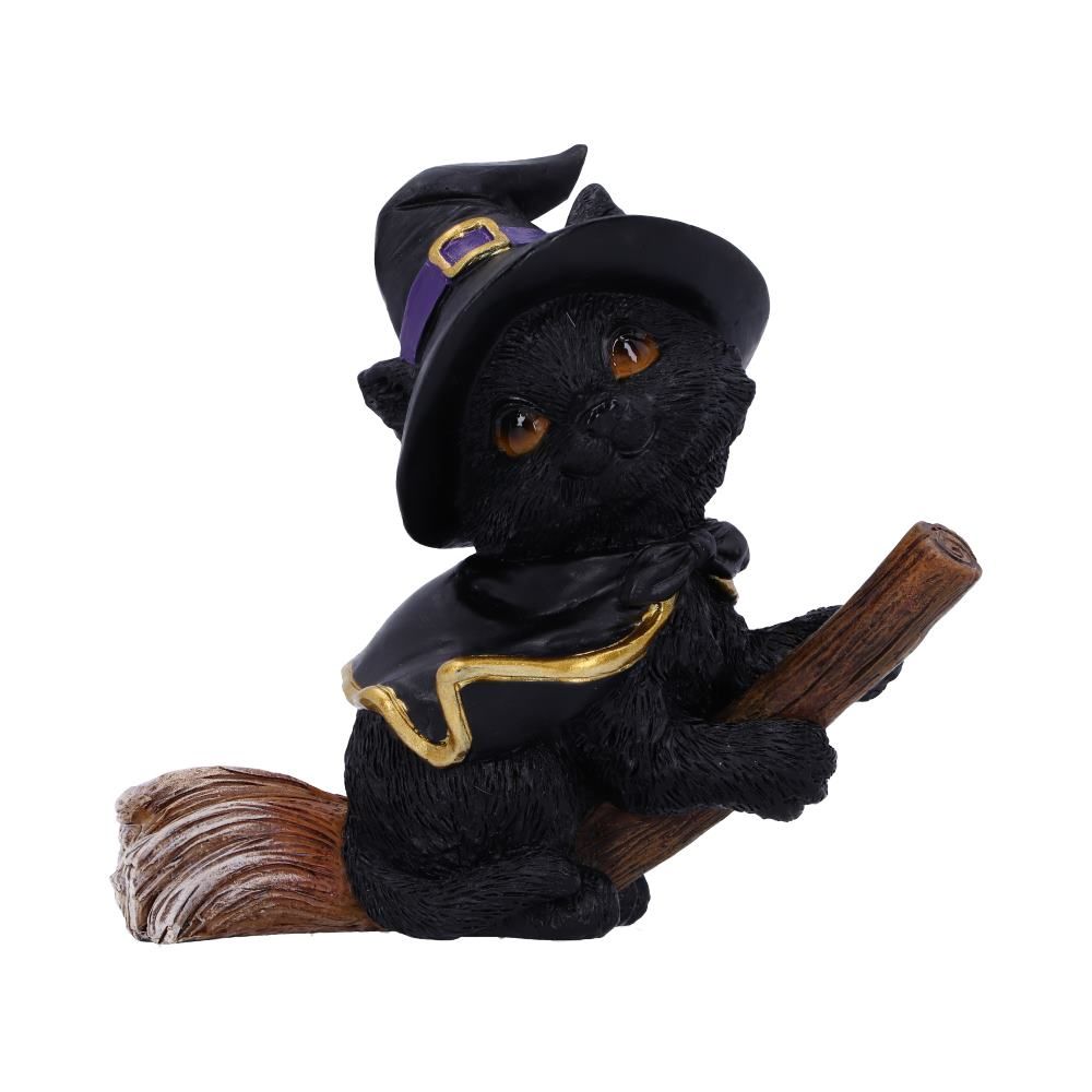 Nemesis Now Coven Keepers Tabitha hand-painted black kitten pointed hat broom