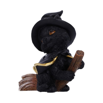 Coven Keepers Tabitha witchy kitten ready for flight by Nemesis Now