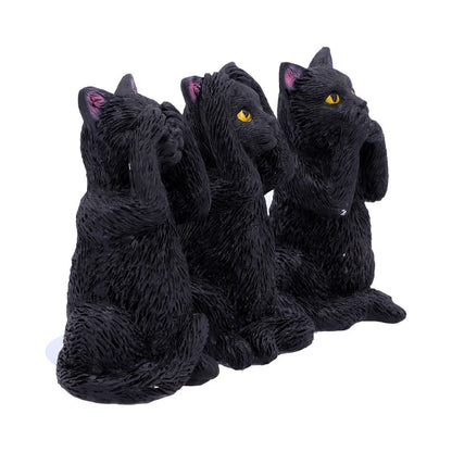 Nemesis Now Three Wise Felines beautifully sculpted black cats on hind legs