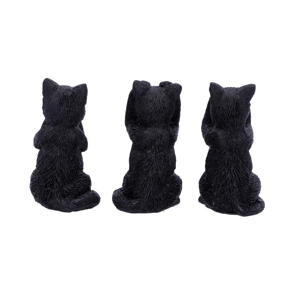 Three Wise Felines see no evil hear no evil speak no evil by Nemesis Now back