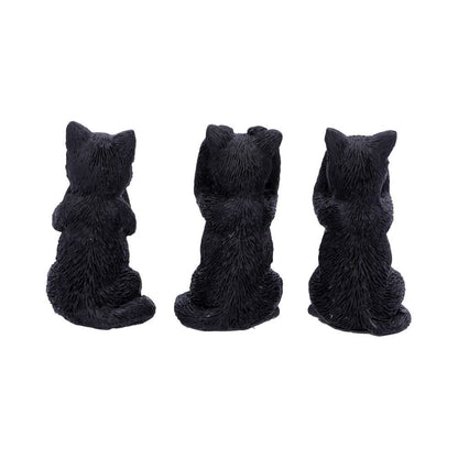 Three Wise Felines see no evil hear no evil speak no evil by Nemesis Now back