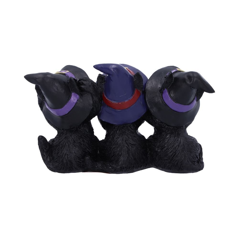 Three Wise Black Cats hand-painted polyresin ancient proverb by Nemesis Now