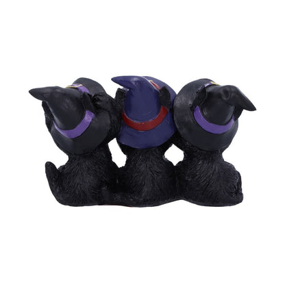 Three Wise Black Cats hand-painted polyresin ancient proverb by Nemesis Now