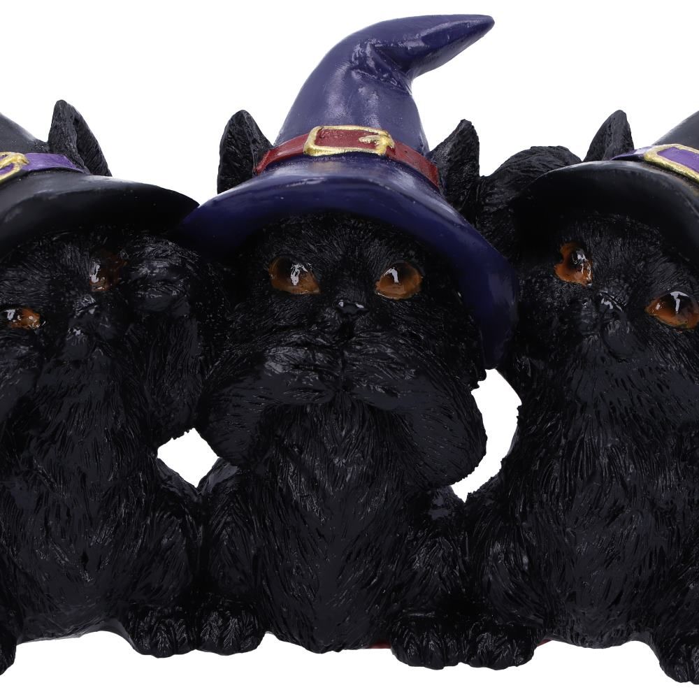 Nemesis Now Three Wise Cats incredibly cute witchy black cat ornaments