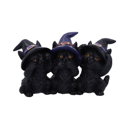 Nemesis Now Three Wise Black Cats hand-painted see hear speak no evil polyresin