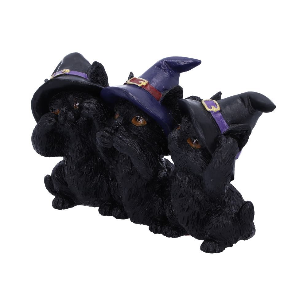 Three Wise Black Cats see no evil hear no evil speak no evil by Nemesis Now