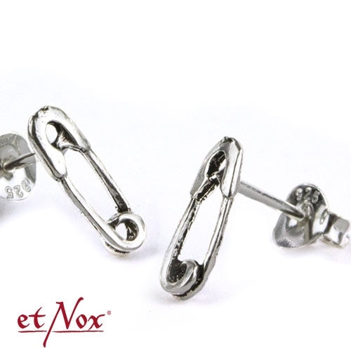 Et Nox Sterling Silver Safety Pin Earrings - Kate's Clothing