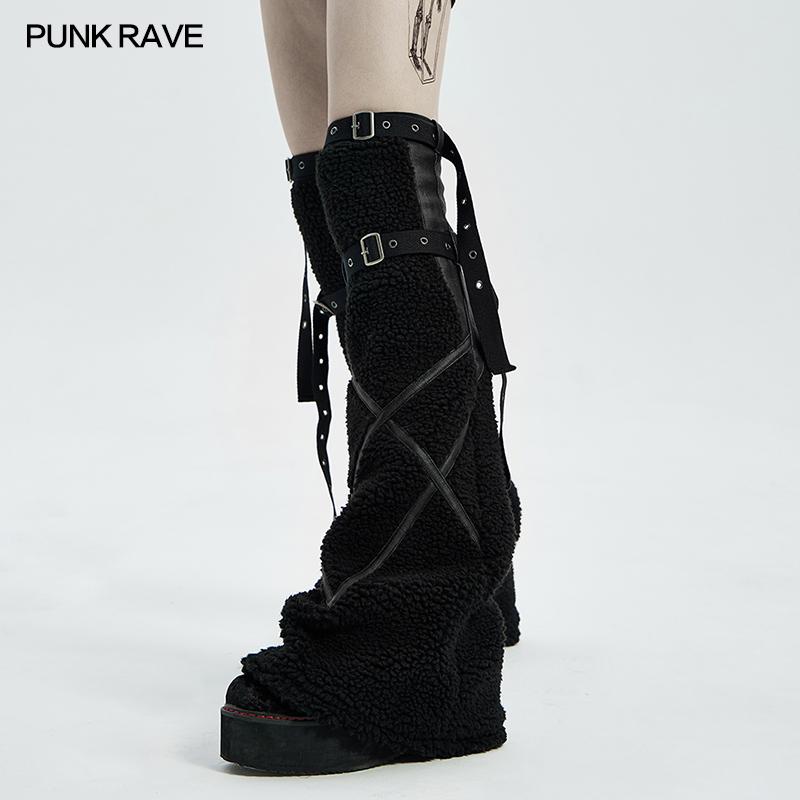 Punk Rave Armelle Leg Warmers - Black - Kate's Clothing
