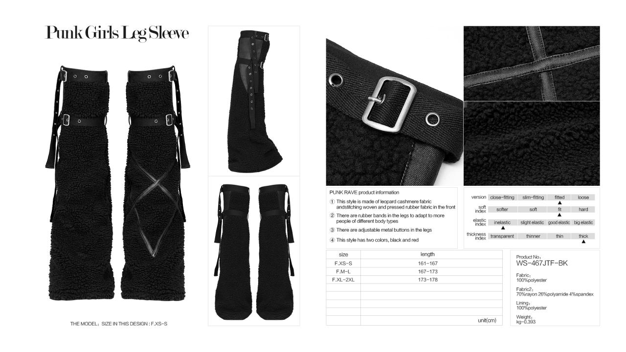 Punk Rave Armelle Leg Warmers - Black - Kate's Clothing