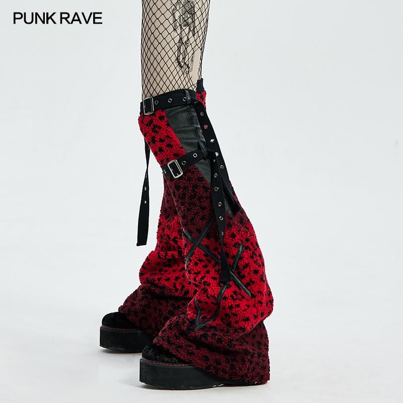 Punk Rave Armelle Leg Warmers - Red - Kate's Clothing