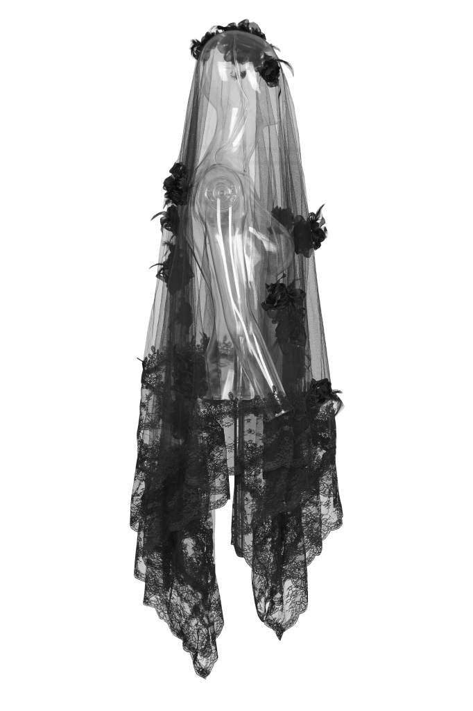 Punk Rave Black Rose Veil - Kate's Clothing