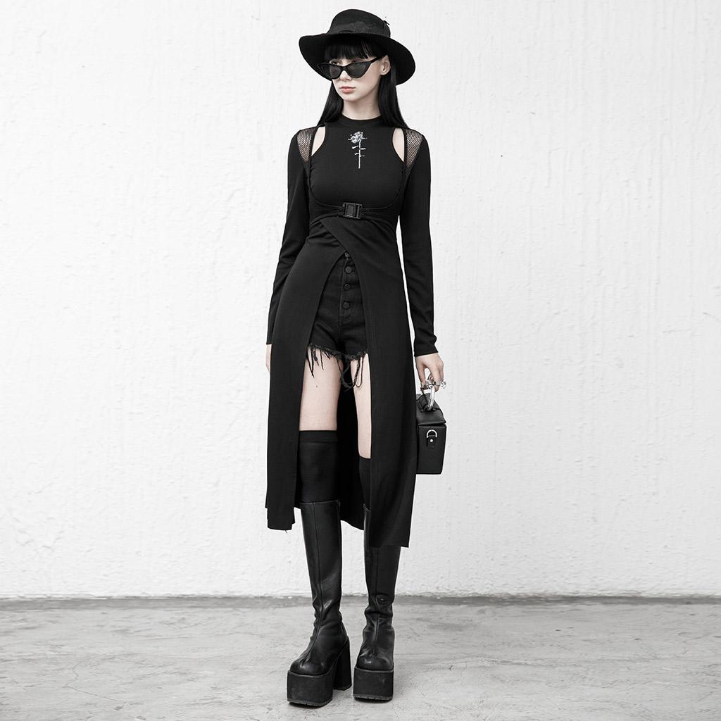 Punk Rave Brea High Split Dress - Kate's Clothing