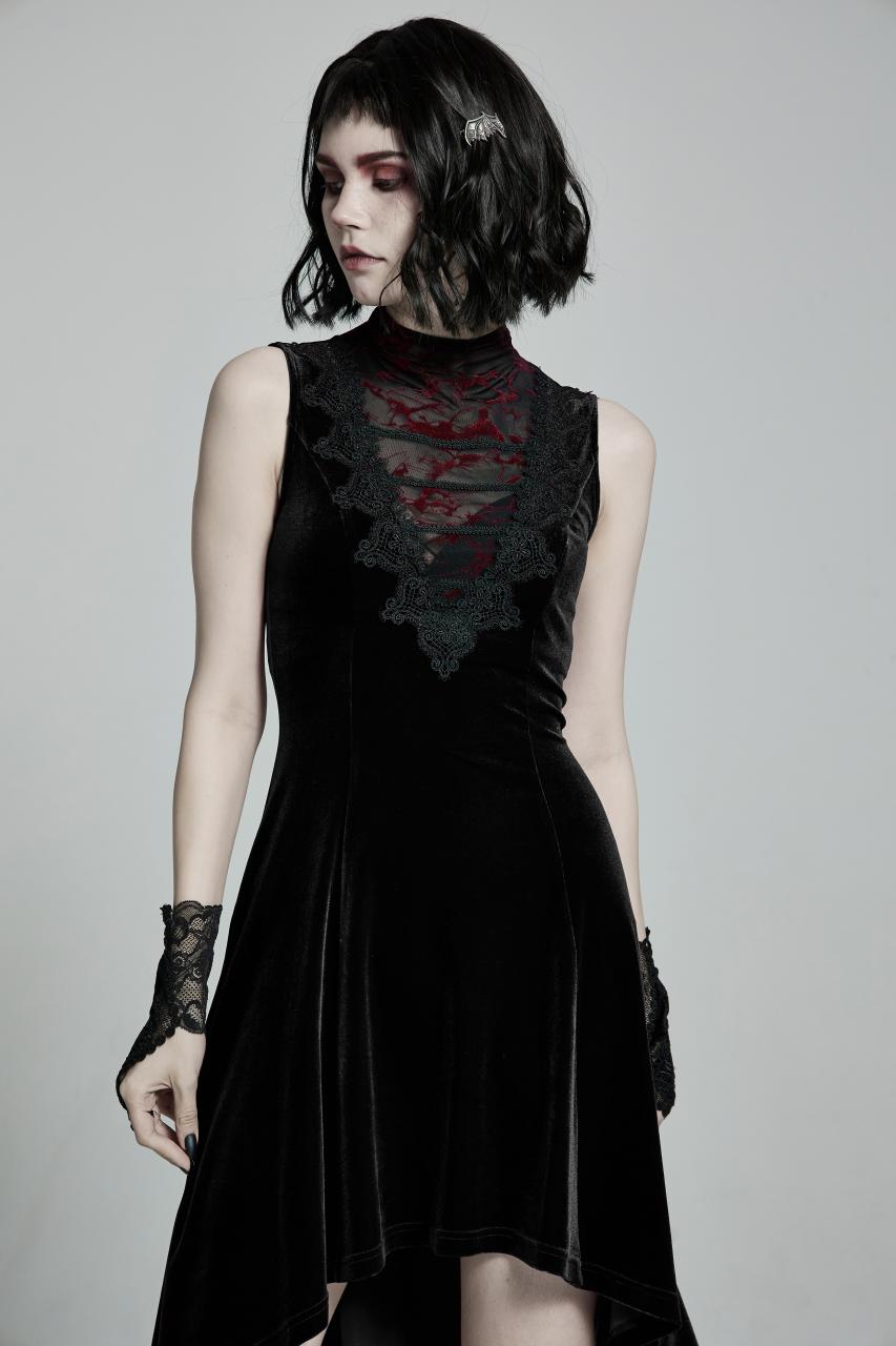 Punk Rave Britta Velvet Dress - Black - Kate's Clothing