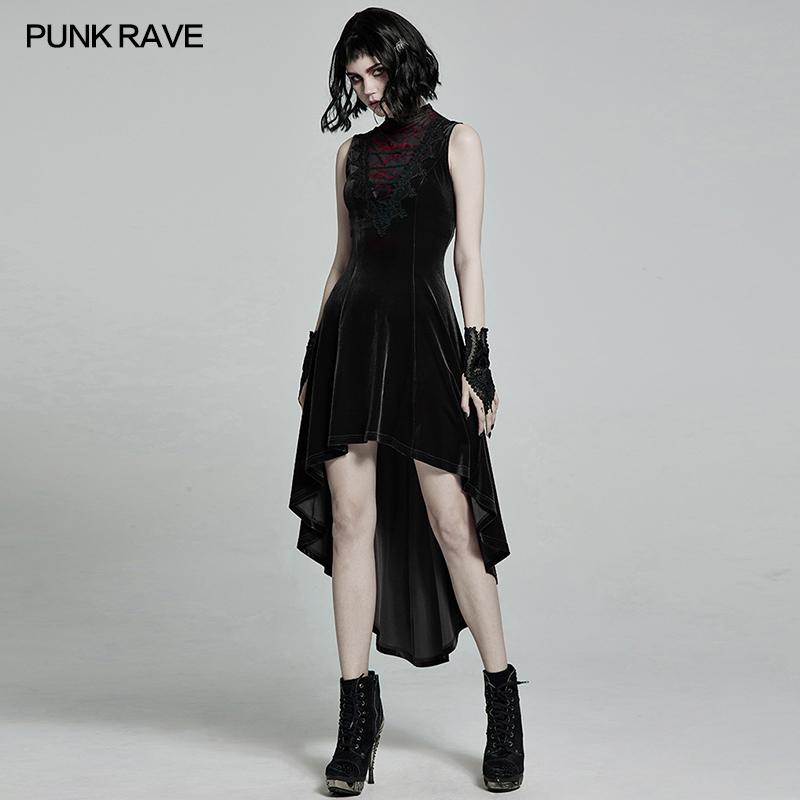 Punk Rave Britta Velvet Dress - Black - Kate's Clothing