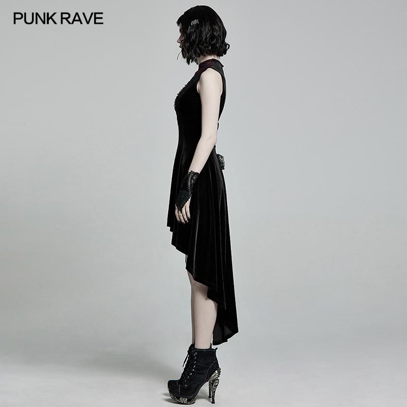 Punk Rave Britta Velvet Dress - Black - Kate's Clothing