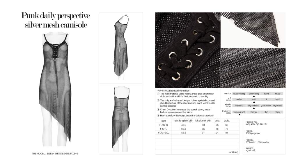 Punk Rave Haze Mesh Dress - Kate's Clothing