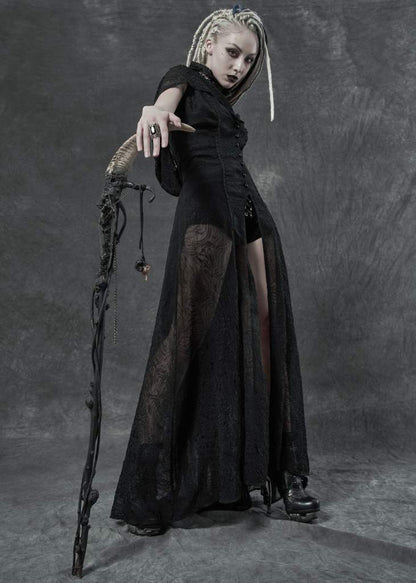 Punk Rave Plus Size Sabrina Chiffon Hooded Waistcoat Dress - Kate's Clothing