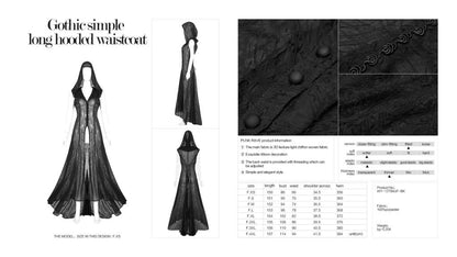 Punk Rave Plus Size Sabrina Chiffon Hooded Waistcoat Dress - Kate's Clothing
