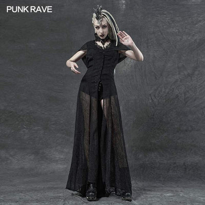 Punk Rave Plus Size Sabrina Chiffon Hooded Waistcoat Dress - Kate's Clothing