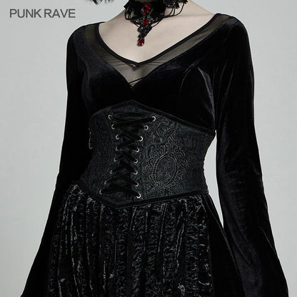 Punk Rave Meri Jacquard Waist Cincher - Kate's Clothing