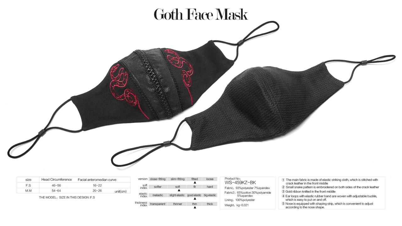 Punk Rave Ophidian Face Covering - Kate's Clothing